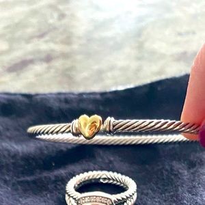 14K gold heart clasp bracelet